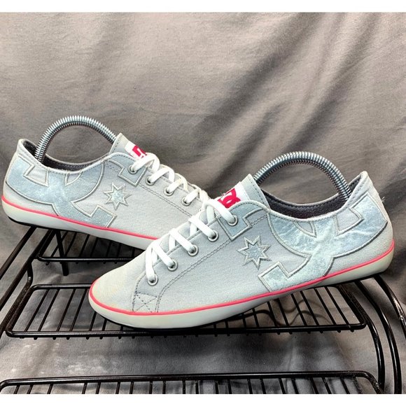 Women's DC 'Cleo' Sz 7 US Shoes Grey/Pink Skate Canvas Lace up - Picture 1 of 10